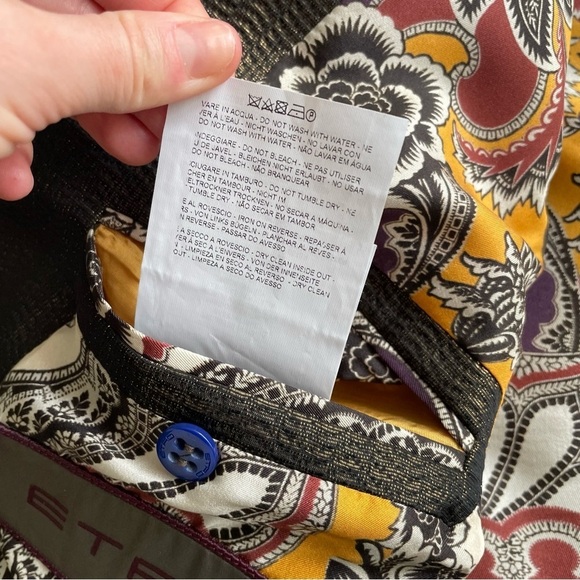 ETRO Cotton Blend Metallic Bronze Textured Two Button Blazer Jacket EUC IT 50 - Picture 14 of 14